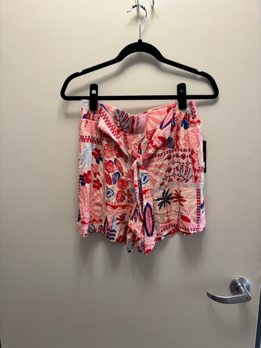 Robert Louis Pink Tropical Tie-Front Shorts